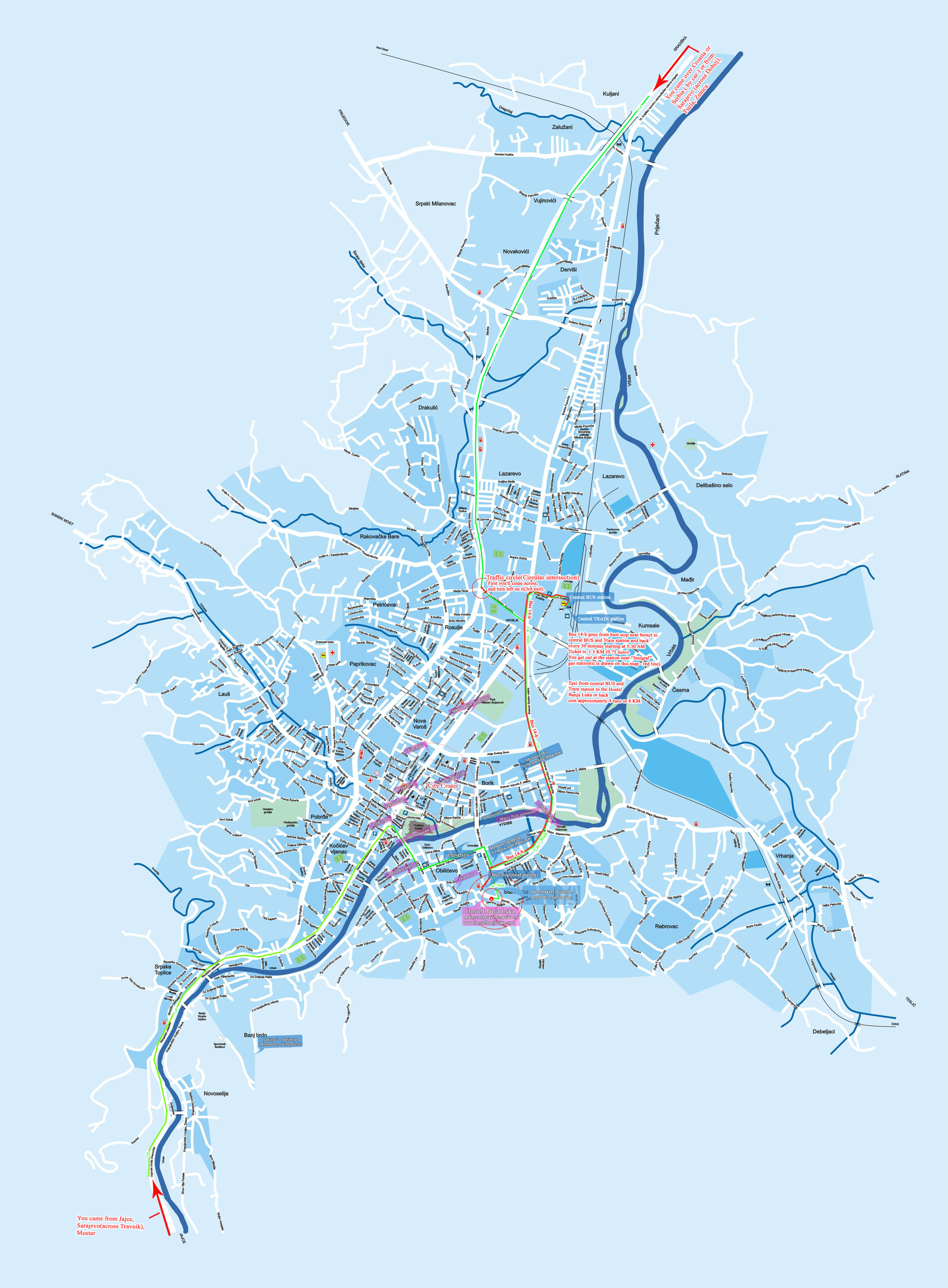 banja luka mapa Arrival in Banja Luka « Hostel Banja Luka banja luka mapa